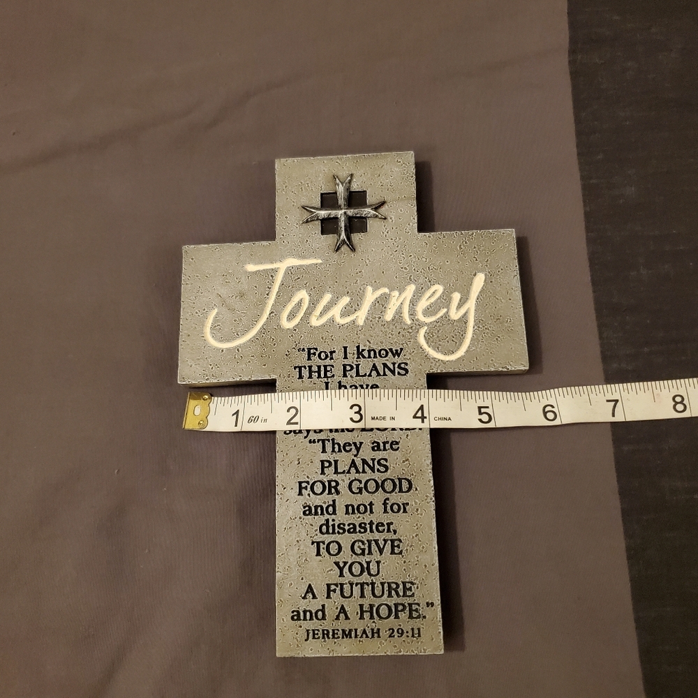 Inspirational Cross Christian Religious Wall Home Gray Decor - Picture 3 of 7